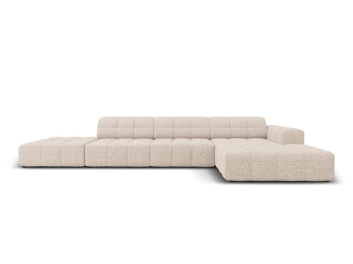 Cosmopolitan Design rechter hoekbank Chicago 5-zits, chenille beige - 167x348x78cm