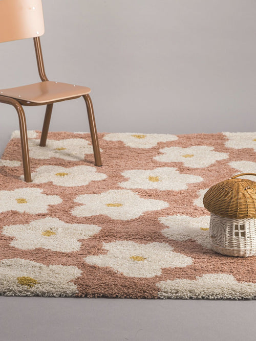 AFK Living vloerkleed Bloemen - voor kinderen - roos - 80 x 150 cm