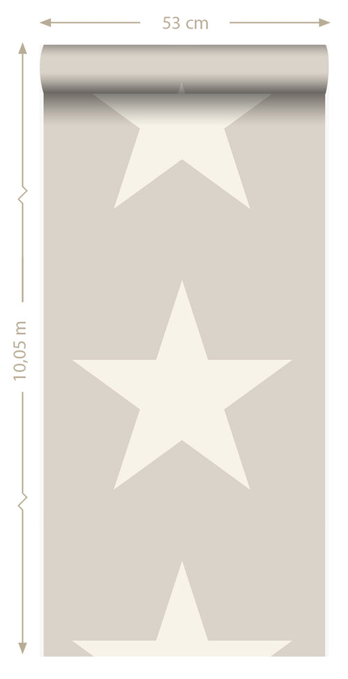 Origin Wallcoverings behang sterren grijs - 53 cm x 10.05 m - 346826