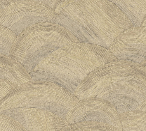 Livingwalls behang art deco bogen beige, bruin en goud - 53 cm x 10.05 m - AS-391054 - vtwonen shop