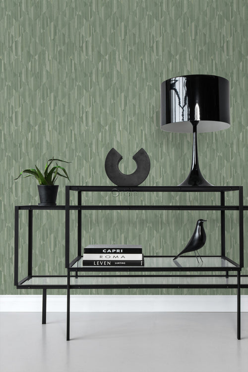 Origin Wallcoverings behang 3D-houtmotief vergrijsd groen - 50 x 900 cm - 347868 - vtwonen shop