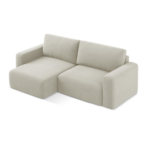 LaMiaSofa hoekbank links Ostia - textuurstof - lichtbeige - 244x149x79