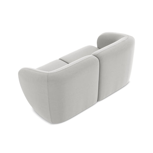 LaMiaSofa Tweezits modulaire bank Cervo - velours - zilver - 174x94x75