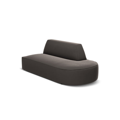 Cosmopolitan Design - Rechte modulaire bank Siena 2-zits, flueel donkergrijs - 93x181x69cm