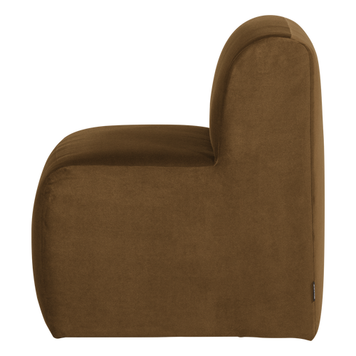 WOOOD eetbank 84 cm rugleuning Mojo Base - Velvet - Honinggeel - 83x84x76