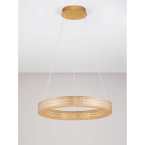 Nova Luce KINARA Geïntegreerde LED-hanglamp voor plafond, platina goud, Triac dimbaar, 70W, 5286lm, 3000K