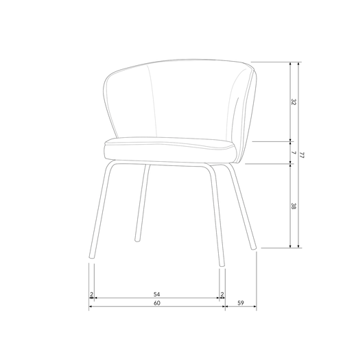 WOOOD eetkamerstoelen Admit - Bouclé - Naturel - Set van 6