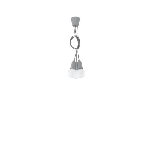 Sollux Lighting Hanglamp DIEGO 3 grijs - 15x15x90cm