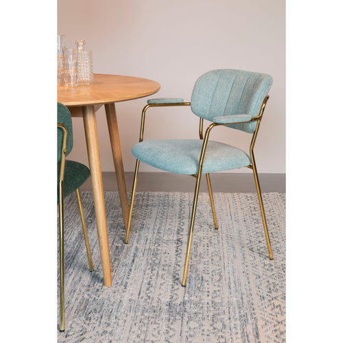 Housecraft Living Jolien Eetkamerstoelen armleuning Goud/Lichtgroen - Set van 2 - vtwonen shop