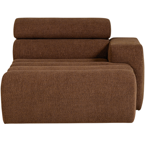 WOOOD chaise longue element arm rechts Novi - Polyester- Karamelbruin - 86x109x173 - vtwonen shop