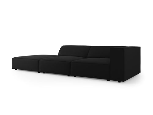 Cosmopolitan Design linker bank Arendal 4-zits, flueel, zwart - 102x262x70cm