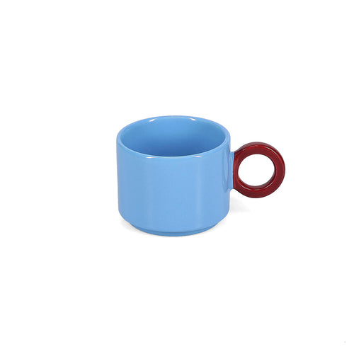 Ona - Beker 28cl light blue/burgundy pink Lou
