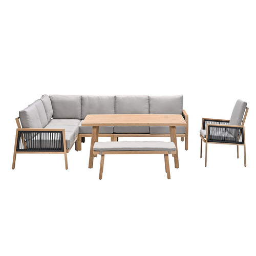 Garden Impressions lounge dining set San Capri teak look - 7-delig rechts