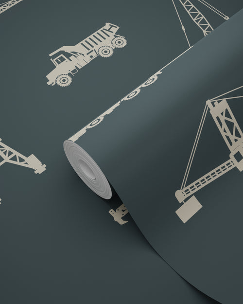 ESTAhome behang voertuigen vergrijsd donker blauw - 53 cm x 10.05 m - 139973 - vtwonen shop