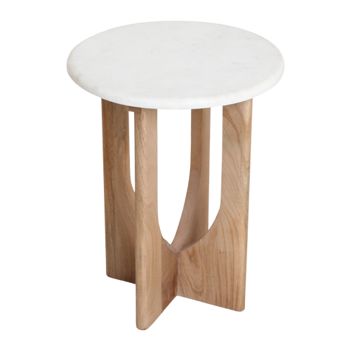 Raw Materials Kuching marmeren bijzettafel - wit