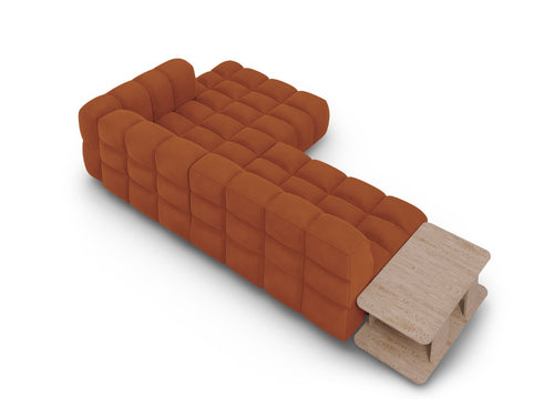 Cosmopolitan Design Modulaire hoekbank rechts Sky 4-zits, flueel, terracotta - 162x297x70cm