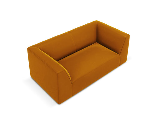 Micadoni Bank Ruby 2-zits, flueel, geel - 93x174x69cm