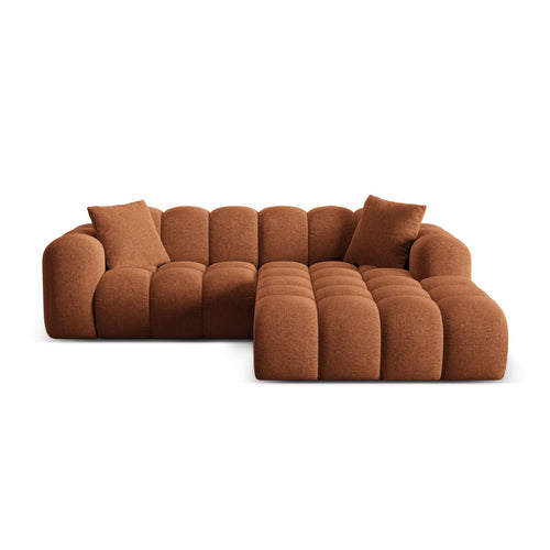 Cosmopolitan Design - Rechter hoekbank Treno 3-zits, chenille baksteen - 184x240x70cm