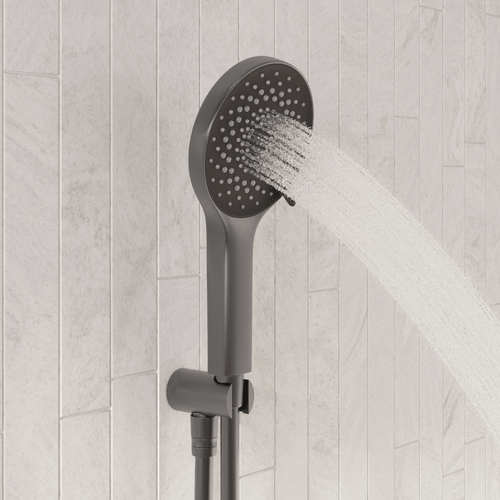LOMAZOO inbouwdoucheset Cyra - met thermostaatkraan & ronde handdouche - gun metal