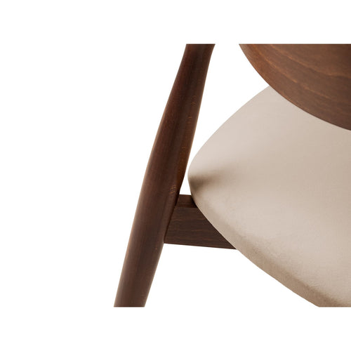 Set van 2 fluwelen stoelen Leon flueel beige amandel - 48x47.5x79cm