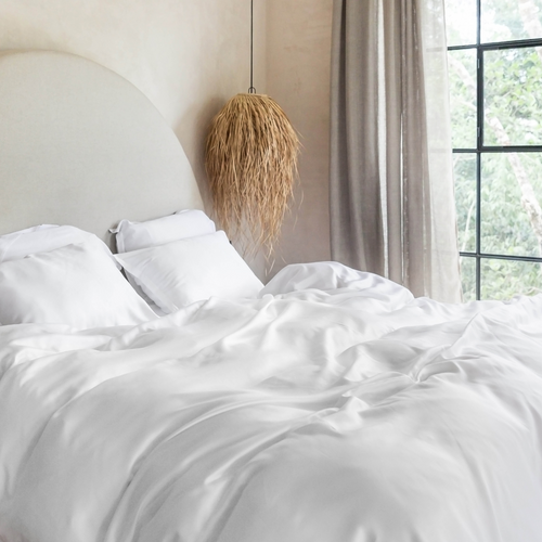 Coco & Cici - Tencel Sateen Dekbedovertrek 240 x 220 cm - 2 Persoons Beddengoed - Wit - Lyocell - Hypoallergeen & Extra Zacht - 2 Kussenslopen (60x70) - vtwonen shop