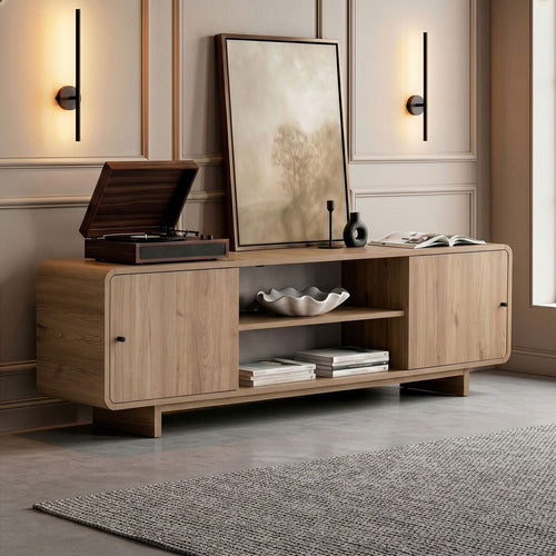 Calicosy - Tv-meubel CELENA - Donker hout 180x34x52 cm
