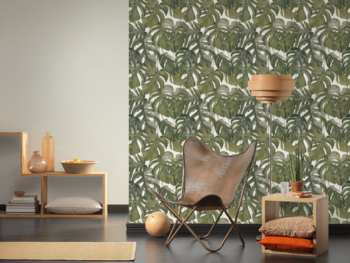 Michalsky Living behang figuratief motief groen, wit en grijs - 53 cm x 10,05 m - AS-365192