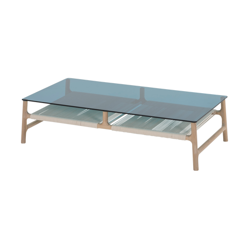 Gazzda Fawn coffee table - salontafel whitewash - glazen blad  - 120 x 60 - vtwonen shop