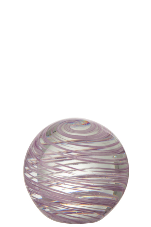 J-Line presse-papier Draaikolk - glas - paars - large
