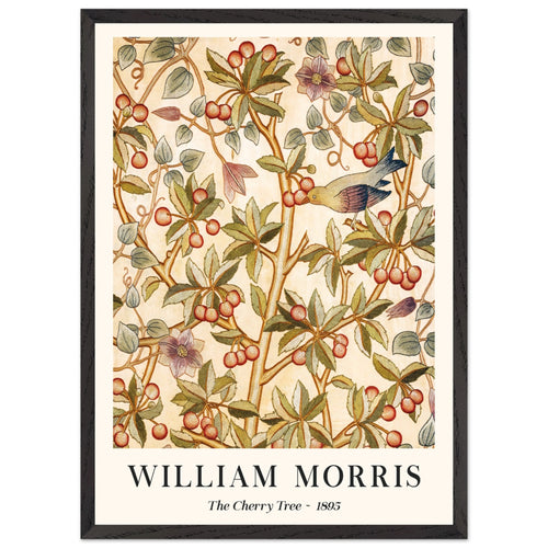 Artfulprints Poster met Lijst William Morris - The cherry tree 1895    - 50x70 cm - Groen