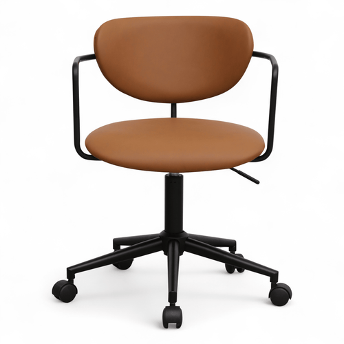 Furnhouse bureaustoel Lido - Cognacbruin - Kunstleer - 57x54x71