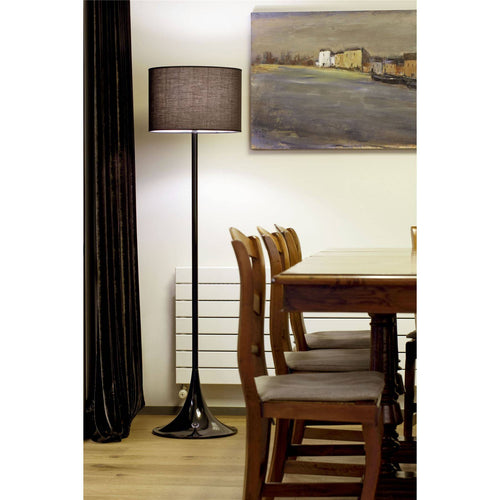 Faro - 1 Lichts Vloerlamp Zwart met Kap, E27
