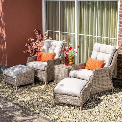 Garden Impressions Loungestoelen Santa incl. voetenbank