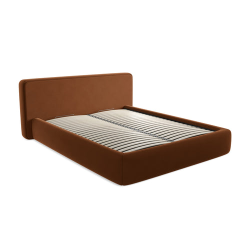 LaMiaSofa Bed met opbergruimte Firenze - velours - terracotta - 200x225x82