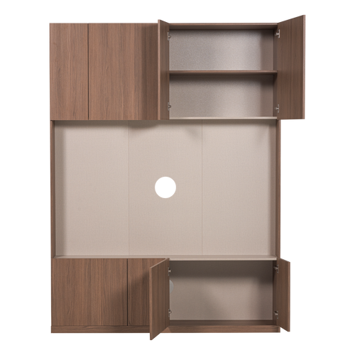 WOOOD tv opbergkast 160 cm Build - Walnoot Fineer - Bruin - 215x160x41