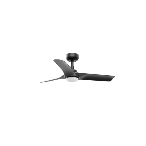 Faro HEY Kleine led-zwarte DC-plafondventilator met 6 snelheden