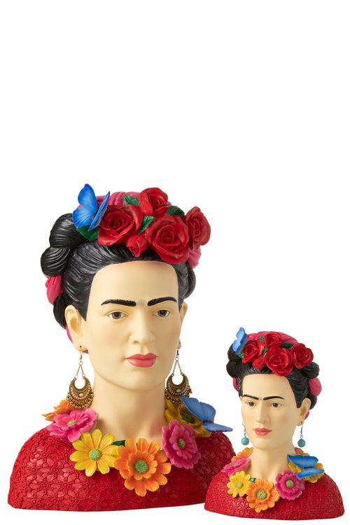 J-Line decoratie Buste Frida Kahlo - polyresin - mix - large
