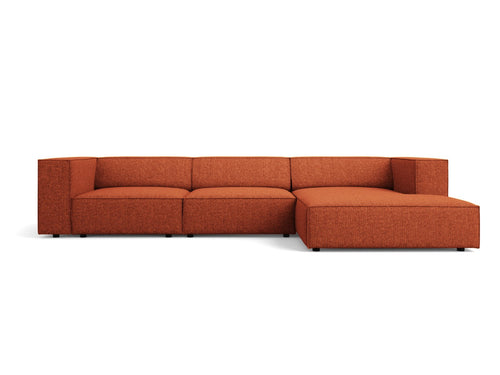 Cosmopolitan Design rechter hoekbank Arendal 4-zits, chenille, terracotta - 166x284x70cm