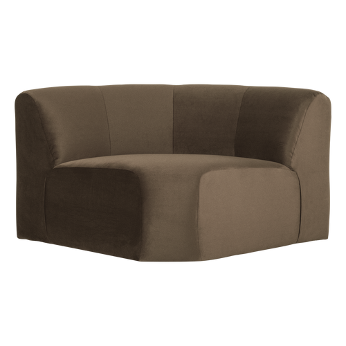 WOOOD hoekelement rond Mojo Base - Velvet - Taupe - 74x110x110