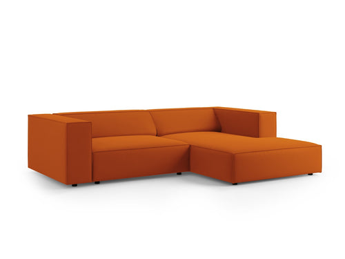 Cosmopolitan Design rechter hoekbank Arendal 3-zits, flueel, terracotta - 166x224x70cm