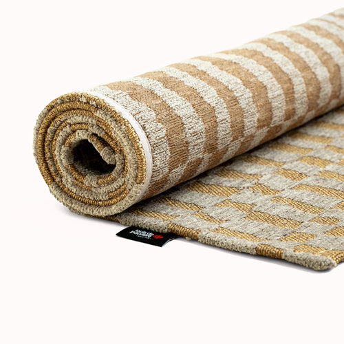 Louis De Poortere binnen & buiten machinewasbaar vloerkleed Structures Berber van 70% gerecycled PET - geel - 170x235cm