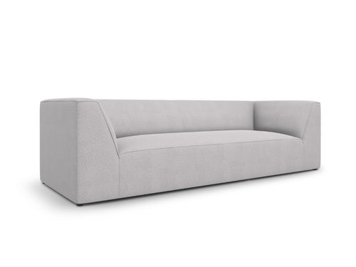 Micadoni Bank Ruby 3-zits, structurele stof, lichtgrijs - 93x232x69cm