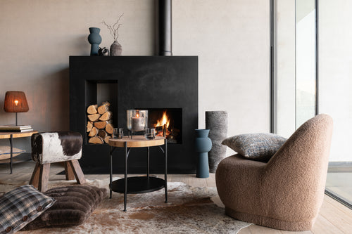 J-Line bijzettafel Bio - hout/ijzer - zwart/naturel - vtwonen shop