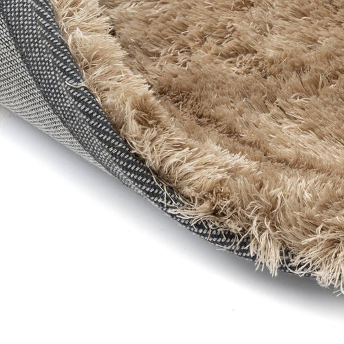 Rond hoogpolig vloerkleed Odelia bruin/taupe - Interieur05 - 240 x 240 cm - vtwonen shop