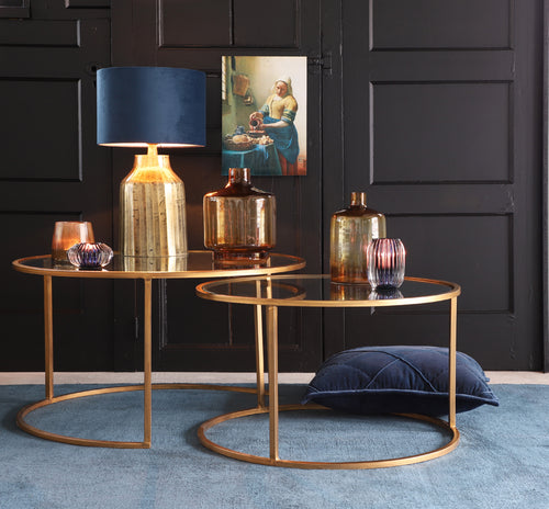 Light & Living salontafel DUARTE - Ø75x44cm - goud - Set van 2 - vtwonen shop