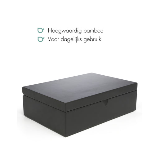 Bredemeijer - Theedoos + 6 blikjes bamboe zwart - vtwonen shop