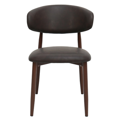 Giga Meubel Eetkamerstoel Alexia - Donkerbruin/Walnoot - PU Leer - Set van 2 - vtwonen shop