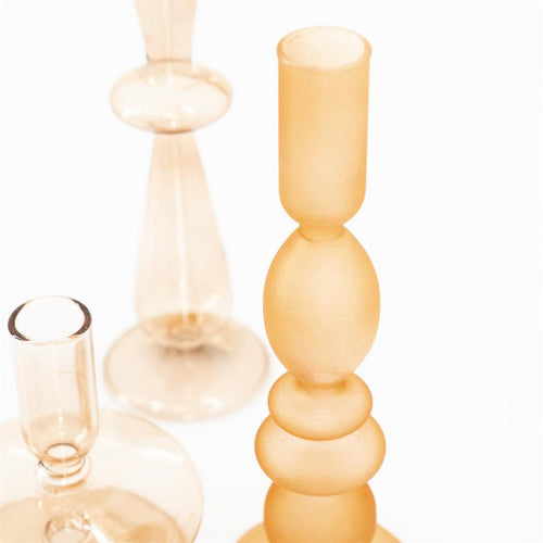 FurniLux Kandelaar Aurora set van 3 -  peach - 7.5x7.5x31cm - vtwonen shop