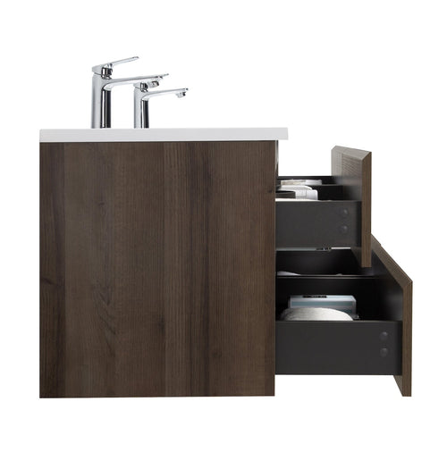 Badplaats Badkamermeubel Set Angela 140 cm – Bruin Eiken – Badmeubel met Wastafel