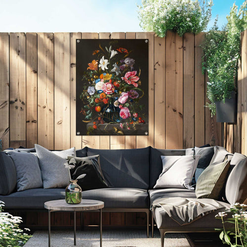 Reinders tuinposter De Heem - Vaas met bloemen - 80x60cm